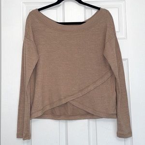 Abercrombie & Fitch Wide Neck Cross Front Sweatshirt Top